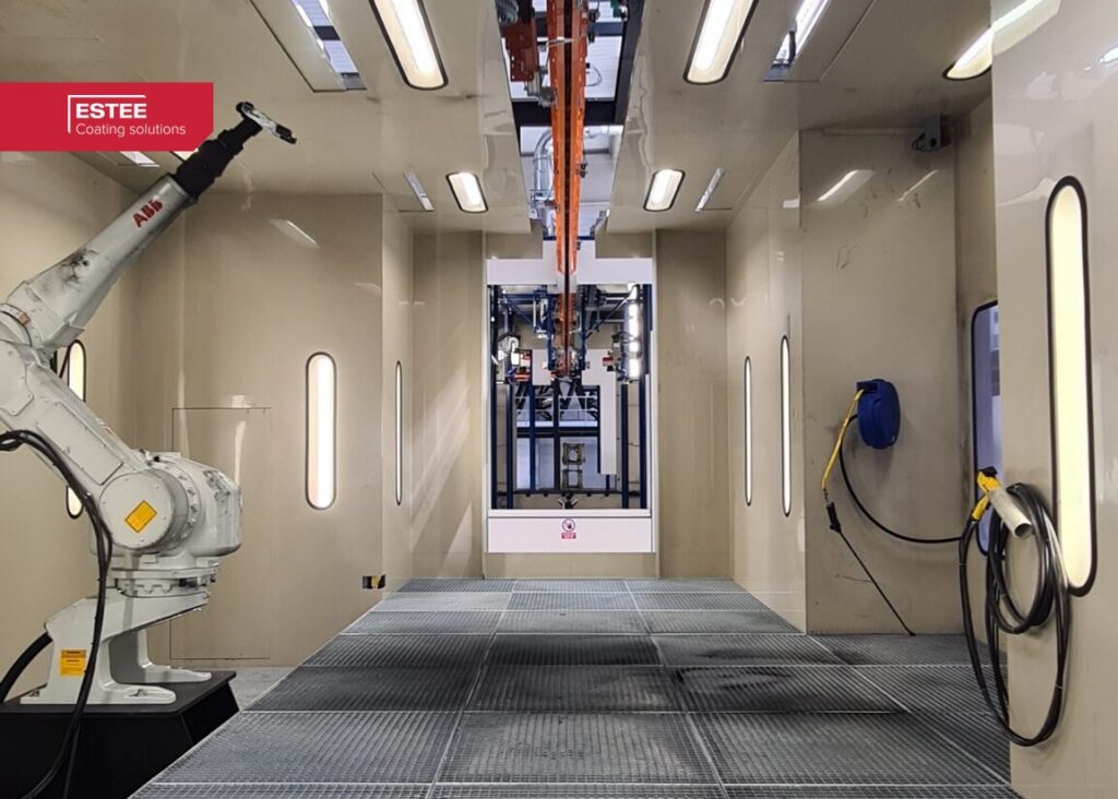 Automatische poedercabine met robot