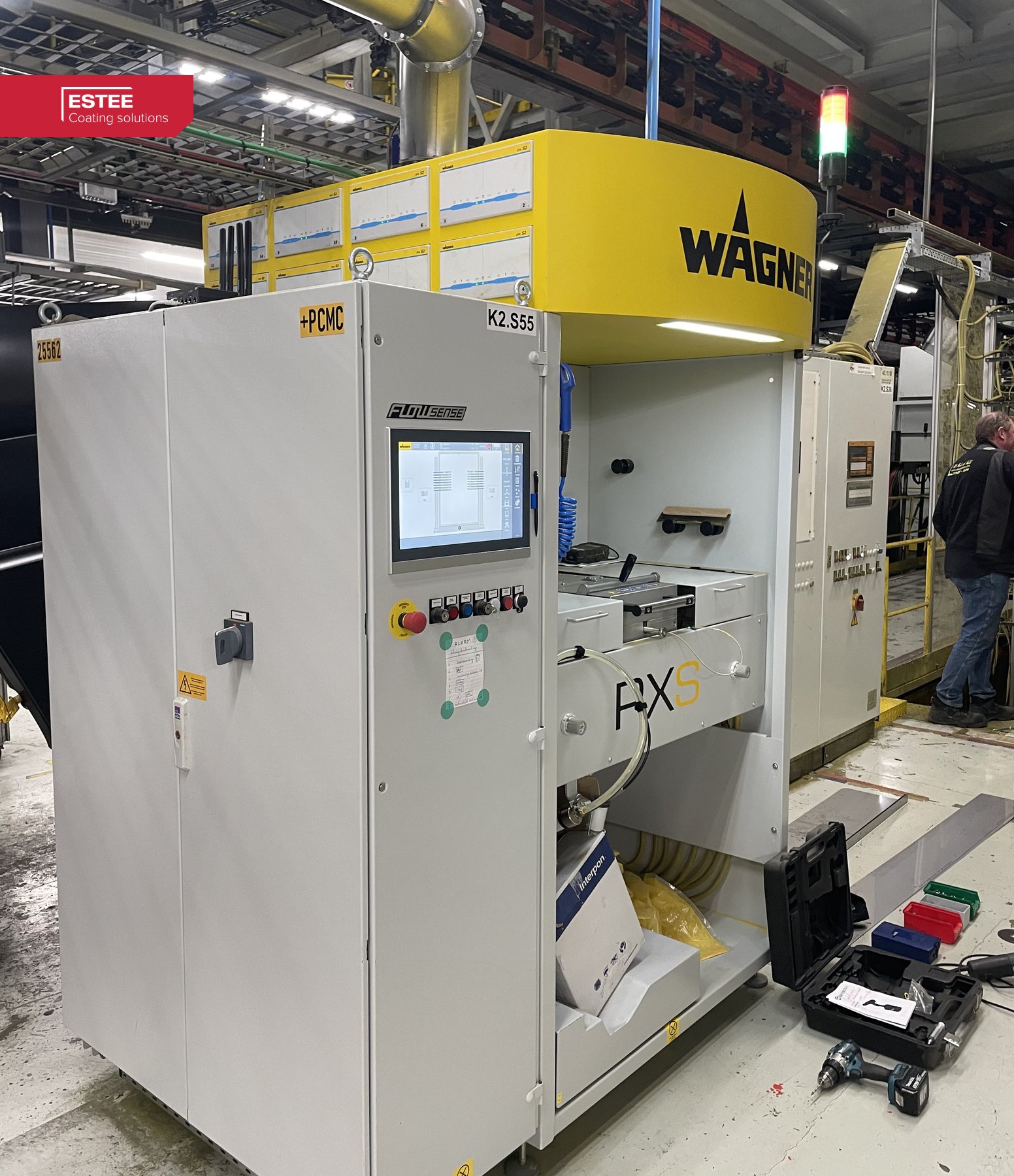 Wagner PXS-poedercentrum met Flowsense bij CNH Industrial in Zedelgem