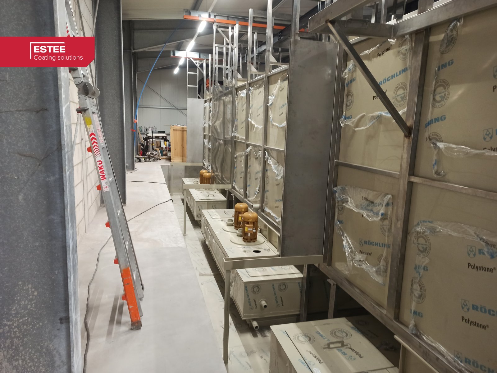 De voorbehandelingstunnel in polypropyleen bij NanoCoat in Lüdinghausen