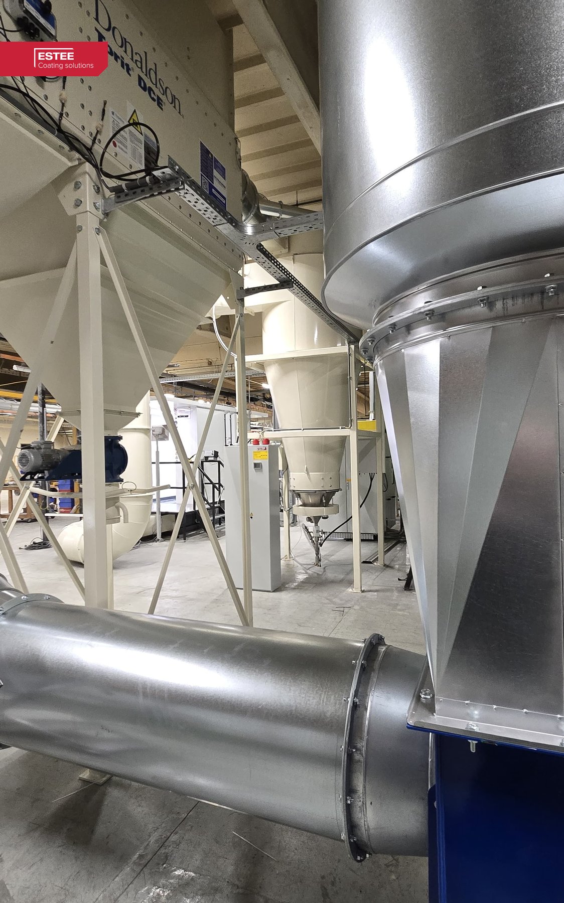 Cycloon en afzuigleiding naar de ventilator